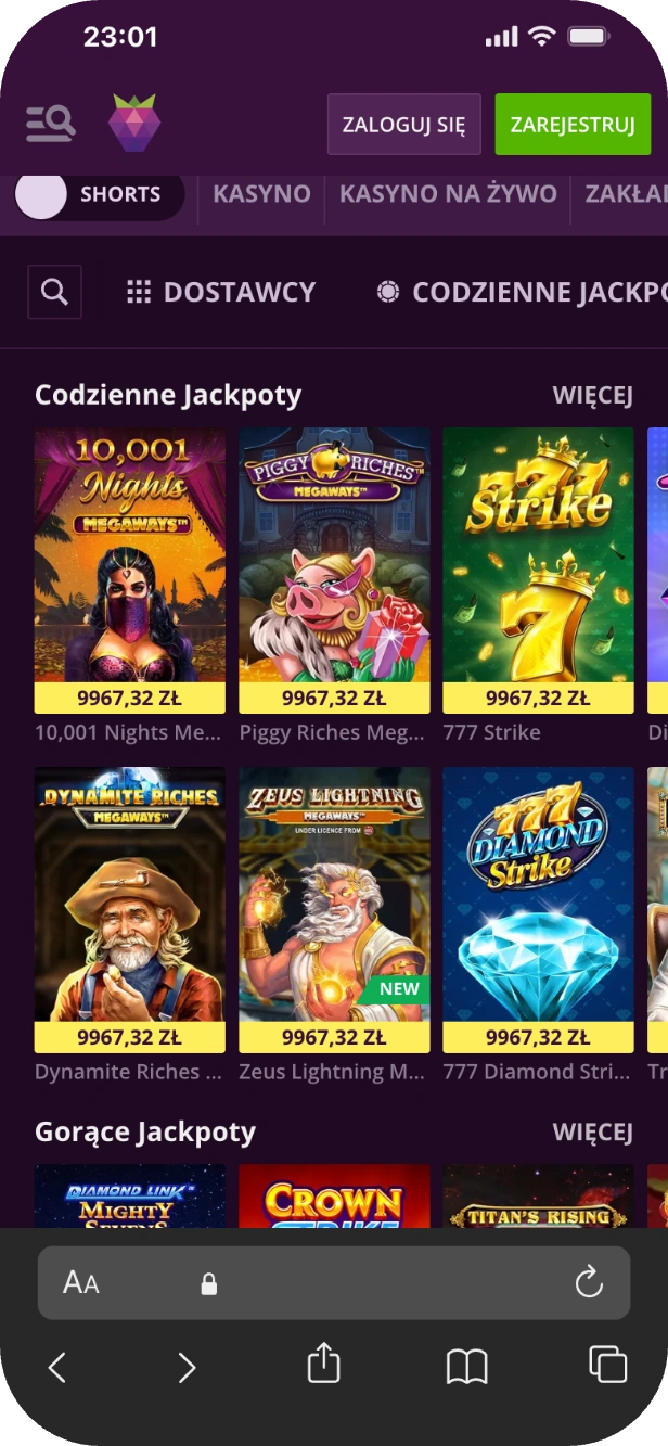 biblioteka gier casino malina app mobile