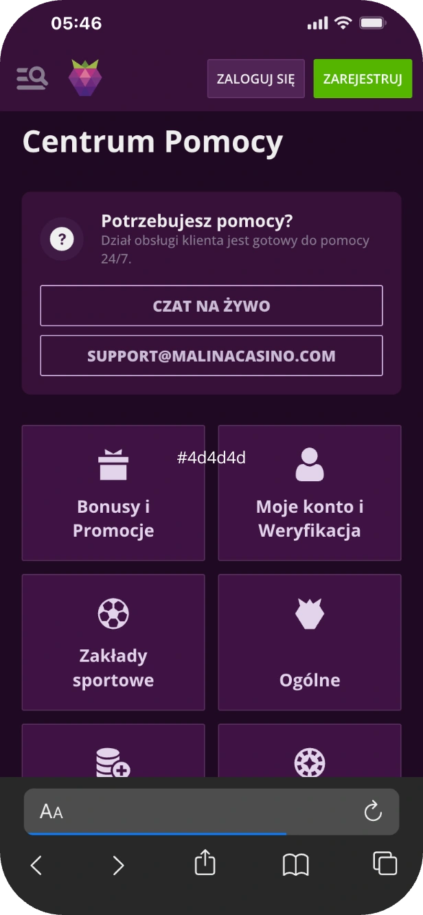pomoc od casino malina app mobile