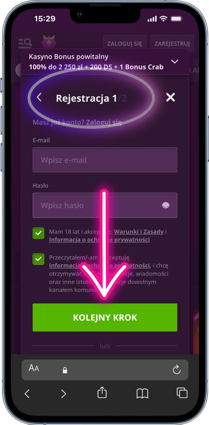 Wpisz e-mail i hasło