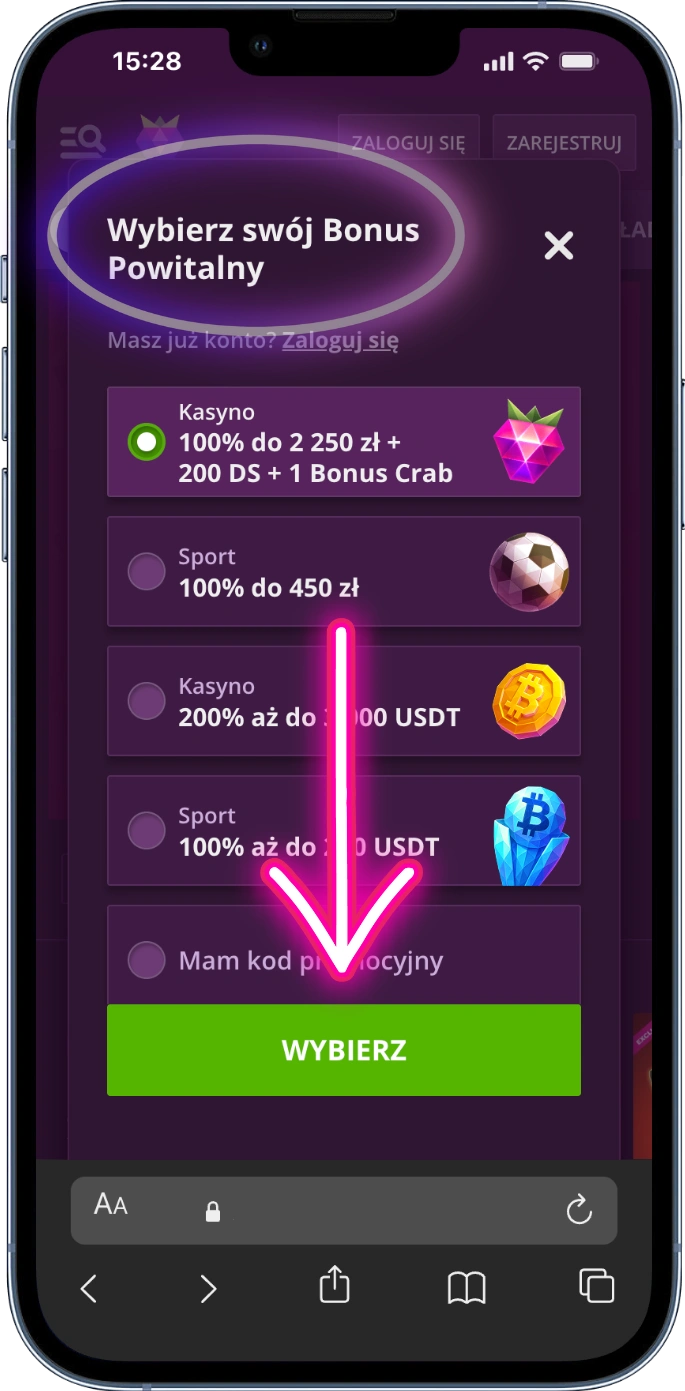 Wybierz bonus