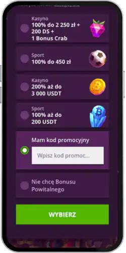 Malina Casino Wybierz punkt wprowadzenia kodu promocyjnego